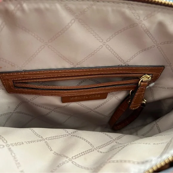 Michael Kors Brown Crocodile Embossed Satchel - Picture 6 of 6